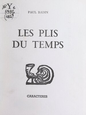 cover image of Les plis du temps